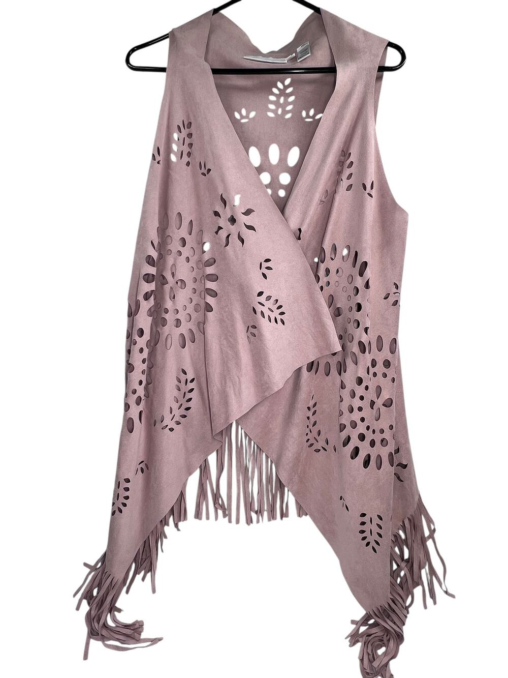 LaBellum by Hillary Scott faux suede vest in a mauve